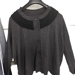 Piazza Sempione Charcoal Button-Up Sweater
